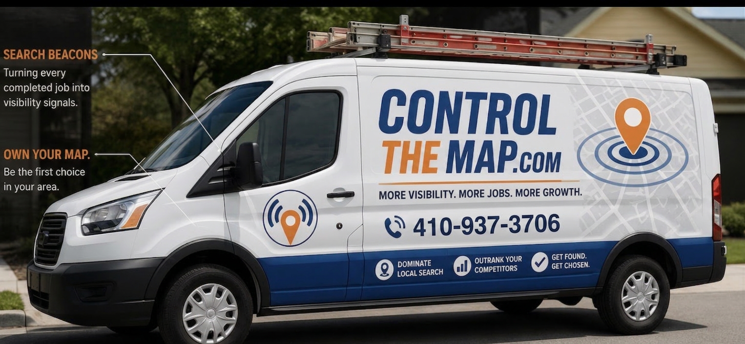 Service business van in a sunlit driveway